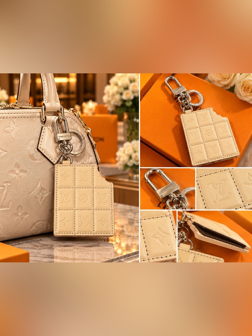 Keychain white chocolate bar keychain
